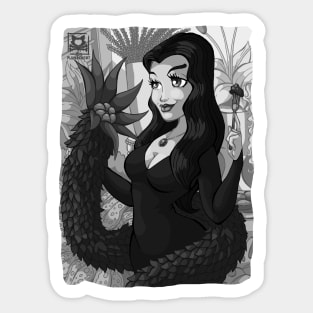 Morticia and Cleopatra- Vintage Sticker